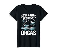 Solo Una Chica Que Ama Orcas Orcas Mar Océano Camiseta