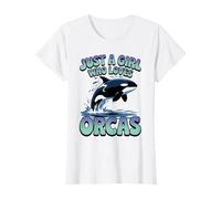 Solo Una Chica Que Ama Orcas Orcas Mar Océano Camiseta