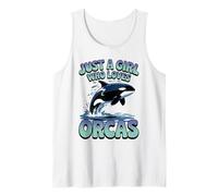 Solo Una Chica Que Ama Orcas Orcas Mar Océano Camiseta sin Mangas