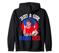 Solo una Chica Que ama Puerto Rico Puerto Rico Orgullo Sudadera con Capucha