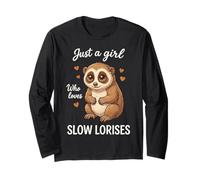 Solo una Chica Que ama Slow Lorises Lindo Primate Manga Larga