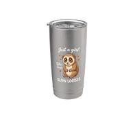 Solo una chica que ama Slow Lorises Lindo Primate Vaso térmico de acero inoxidable de doble pared