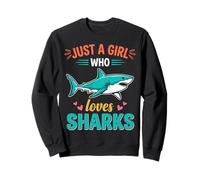 Solo Una Chica Que Ama Tiburones Océano Vida Marina Gran Blanco Sudadera