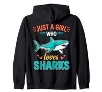 Solo Una Chica Que Ama Tiburones Océano Vida Marina Gran Blanco Sudadera con Capucha