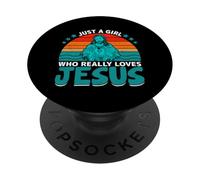 Solo una Chica Que Realmente ama a Jesús PopSockets PopGrip Adhesivo