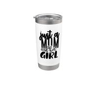 Solo Una Chica Y Su Mamá Madre Hija Amor Familia Vaso térmico de acero inoxidable de doble pared