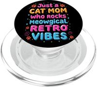 Solo una mamá Gata Que Luce un Encantador Ambiente Retro de los 80 PopSockets PopGrip para MagSafe