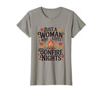 Solo una Mujer Que ama Las Noches de hogueras de Campamento de otoño Camiseta
