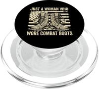 Solo una Mujer Que Llevaba Botas de Combate Mujer Soldado Veterano PopSockets PopGrip para MagSafe