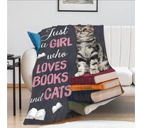 Solo una nia que ama los libros y la manta de los gatos, lindo decoracin de gatos, lanzan regalos de manta para nias, sper clidas suaves suaves