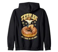 Solo una vaquera a la que le encantan las rosquillas, divertidas rosquillas retro del Viejo Oeste Sudadera con Capucha