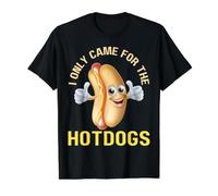 «Solo Vine por los Perritos Calientes», Divertido, Barbacoa, Barbacoa, pícnic Camiseta gráfica económica, Hombre, Negro, M