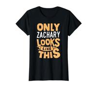 Solo Zachary se Parece a Este Divertido Nombre de Zachary Camiseta gráfica económica, Mujer, Negro, M