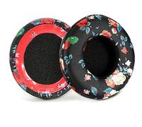Solo3 - Almohadillas de repuesto para auriculares inalámbricos Beats Solo 2 y Solo 3, almohadillas de espuma viscoelástica con piel de proteína suave (negro floral)