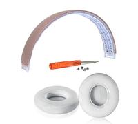 Solo3 - Juego de almohadillas para auriculares inalámbricos Beats Solo 3 y Solo 2 inalámbricos (diadema de oro rosa y almohadillas blancas)