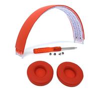 Solo3 - Kit de reparación de almohadillas y diadema superior para auriculares inalámbricos Beats Solo 3 y Solo 2 (diadema roja + almohadillas rojas)