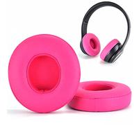Solo3 Solo2 - Almohadillas de repuesto para auriculares inalámbricos Solo 3.0 inalámbricos, Solo 2.0, adhesivo 3M más fuerte, cuero más suave, espuma de aislamiento de ruido (rosa)