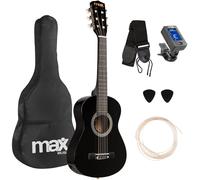 SoloArt Junior Pack Guitarra Clásica 1/4 + Accesorios (Negro) - MAX