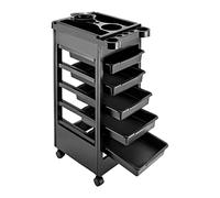 SOLOCJNL Carro de 5 capas para peluquería, estilista, peluquería, salón de belleza, spa con ruedas y bandejas