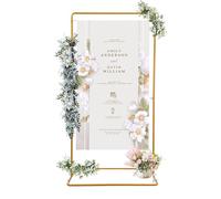 SOLOCJNL Soporte para flores de boda, 2 x 1,05 m, 22 tubos redondos, rectángulo, suelo, arco de boda, puede 17,6 libras de oro, para decoración de jardín, decoración de bodas, decoración de San