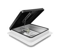SOLOCJNL Ventana de techo para claraboya, 42 x 42 cm, ventilación para autocaravana, ventilador de techo, ventana push-pull, color blanco y negro