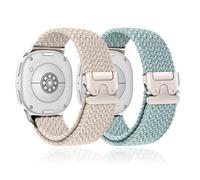 SOLOLUP 2 Piezas Un Clic Trenzadas Correas para Samsung Galaxy Watch 8/8 Classic Band 40mm 44mm 46mm,Stretchy Nailon Tela Pulsera Cierre de Paracaídas Deportiva Correa para Samsung Watch 8/8 Classic