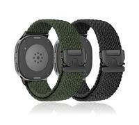 SOLOLUP 2 Piezas Un Clic Trenzadas Correas para Samsung Galaxy Watch 8/8 Classic Band 40mm 44mm 46mm,Stretchy Nailon Tela Pulsera Cierre de Paracaídas Deportiva Correa para Samsung Watch 8/8 Classic