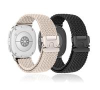 SOLOLUP 2 Piezas Un Clic Trenzadas Correas para Samsung Galaxy Watch 8/8 Classic Band 40mm 44mm 46mm,Stretchy Nailon Tela Pulsera Cierre de Paracaídas Deportiva Correa para Samsung Watch 8/8 Classic