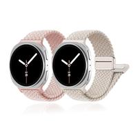 SOLOLUP 2Pack Correa Magnética Trenzadas para Samsung Galaxy Watch 8 40mm 44mm/8 Classic Band 46mm Hombre Mujer,Correas Tejido Nailon Elástico Magnéticas Deportiva Pulsera para Samsung 8/8 Classic