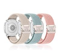 SOLOLUP 3 Piezas Un Clic Trenzadas Correas para Samsung Galaxy Watch 8/8 Classic Band 40mm 44mm 46mm,Stretchy Nailon Tela Pulsera Cierre de Paracaídas Deportiva Correa para Samsung Watch 8/8 Classic