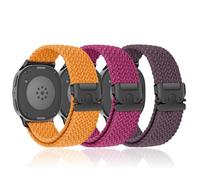 SOLOLUP 3 Piezas Un Clic Trenzadas Correas para Samsung Galaxy Watch 8/8 Classic Band 40mm 44mm 46mm,Stretchy Nailon Tela Pulsera Cierre de Paracaídas Deportiva Correa para Samsung Watch 8/8 Classic