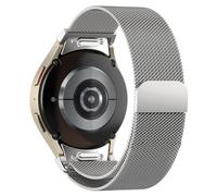 SOLOLUP Correa de Metal para Samsung Galaxy Watch 6 40 mm 44 mm/Galaxy Watch 6 Classic 43 mm 47 mm, Correa de Magnético de Acero Inoxidable Banda de Recambio para Mujeres Hommes,Plata