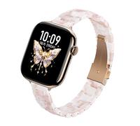 SOLOLUP Correa de resina fina para Apple Watch para mujer, SE 3/2/1 de 42 mm, 44 mm, 45 mm, 46 mm, 49 mm, correa ligera y delgada para iWatch Series 11, 10, 9, 8, 7, 6, 5, 4, 3, Ultra, flor rosa