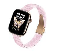 SOLOLUP Correa fina de resina para Apple Watch para mujer, SE 3/2/1 de 42 mm, 44 mm, 45 mm, 46 mm, 49 mm, correa ligera y delgada para iWatch Series 11, 10, 9, 8, 7, 6, 5, 4, 3, Ultra, rosa perla
