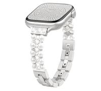 SOLOLUP Correas de perlas compatibles con Apple Watch SE 3/2 de 40 mm, 41 mm, 38 mm, 42 mm, 46 mm, 44 mm, 45 mm, 49 mm, para mujer, elegantes cierres de joyería de metal para iWatch Series 11 10 9 8 7
