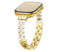 SOLOLUP Correas de perlas compatibles con Apple Watch SE 3/2 de 40 mm, 41 mm, 38 mm, 42 mm, 46 mm, 44 mm, 45 mm, 49 mm, para mujer, elegantes cierres de joyería de metal para iWatch Series 11 10 9 8 7