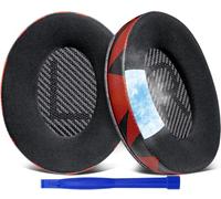 SoloWIT Almohadillas de Gel Refrigerante de Repuesto,Cojines para Bose QuietComfort 35 (QC35) y Quiet Comfort 35 II (QC35 II) Auriculares sobre la Oreja,Espuma de Aislamiento de Ruido - Rojo Tormenta