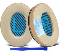 SoloWIT Almohadillas de Gel Refrigerante para Bose QuietComfort 15 QC15 QC25 QC2 QC35/Ae2 Ae2i Ae2w/SoundTrue & SoundLink Around-Ear & Around-Ear II (Beige)