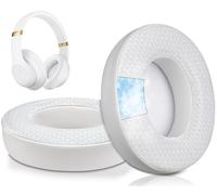 SoloWIT Almohadillas de Repuesto de Gel Refrigerante para Beats Studio 2 & Studio 3 Auriculares Wired & Wireless, Almohadillas con Espuma de Alta Densidad para Aislamiento del Ruido - Blanco