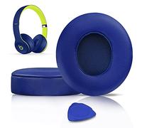 SoloWIT® Almohadillas de Repuesto para Beats Solo 3 & Solo 2 Wireless Auriculares supraaurales, con Cuero de proteína Suave/Espuma de Memoria de Aislamiento de Ruido-(Azul Mazarino)
