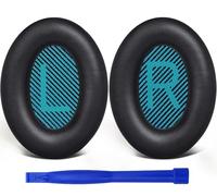 SoloWIT Almohadillas para Bose Auriculares, Cojines de Repuesto para Bose QuietComfort 15 QC15 QC25 QC2 QC35/Ae2 Ae2i Ae2w/SoundTrue & SoundLink Around-Ear & Around-Ear II (Azul y Negro)