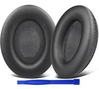 SoloWIT Almohadillas para Bose Auriculares, Cojines de sustitución para Bose QuietComfort 15 QC15 QC25 QC2 QC35/Ae2 Ae2i Ae2w/SoundTrue y SoundLink Around-Ear & Around-Ear II (Negro)