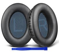 SoloWIT Almohadillas para Bose SoundLink Around-Ear II (Sound Link AE2/Model BA2) Auriculares, Recambio Almohada Cascos con Cuero Proteico Suave, Espuma de Alta Densidad (Negro)