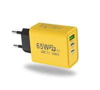 SoloZar 65W Multi-Port Dual PD&QC Charger Adapter 3 Port PD3.0 QC3.0 USB C Wall Plug Smart Phone Travel Charger, Compatible with iPhone Series, Earphones, Smart Watch, Samsung Galaxy, Xiaomi, Huawei,