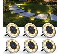 Solpex 6 lámparas solares de suelo para exteriores, 8 luces LED solares para exterior, jardín, resistentes al agua, luces solares para jardín, luces solares LED para exteriores, patios, terrazas y