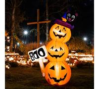 Solpex Decoración de Halloween, Hinchable, Calabaza, Fantasma, 150 cm, Leds Integrados, para Fiestas, jardín, césped