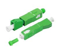 Solryn 2 Piezas Adaptador de Fibra Óptica SC/APC Macho a LC/APC Hembra, Acopladores Monomodo Simple Fibra Óptica, Compatible con Conversión de Interfaz, Empalme, Latiguillo, Verde