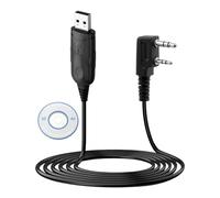 Solryn Cable de Programación USB para Baofeng UV-5R/ UV-3R+/ UV-3R Plus/UV-89, 2 Pines Compatible con Walkie Talkie BF-888S/ 5R EX/ 5RX3/ GA-2S, Cable de USB para Radio Portátil con CD Controlador