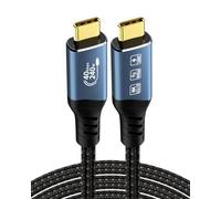 Solryn Cable USB C a Tipo C 1m Thunderbolt 4, Cabo de Datos Trenzado de Algodón y Lino, 240W Carga Rápida, Datos 40Gbps, Vídeo 8K@60Hz, Compatible con iPhone 16, MacBook Pro, Galaxy, Docking, Tablet