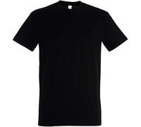 SOLS - Camiseta de Manga Corta Modelo Imperial para Hombre (Mediana (M)) (Negro Intenso)